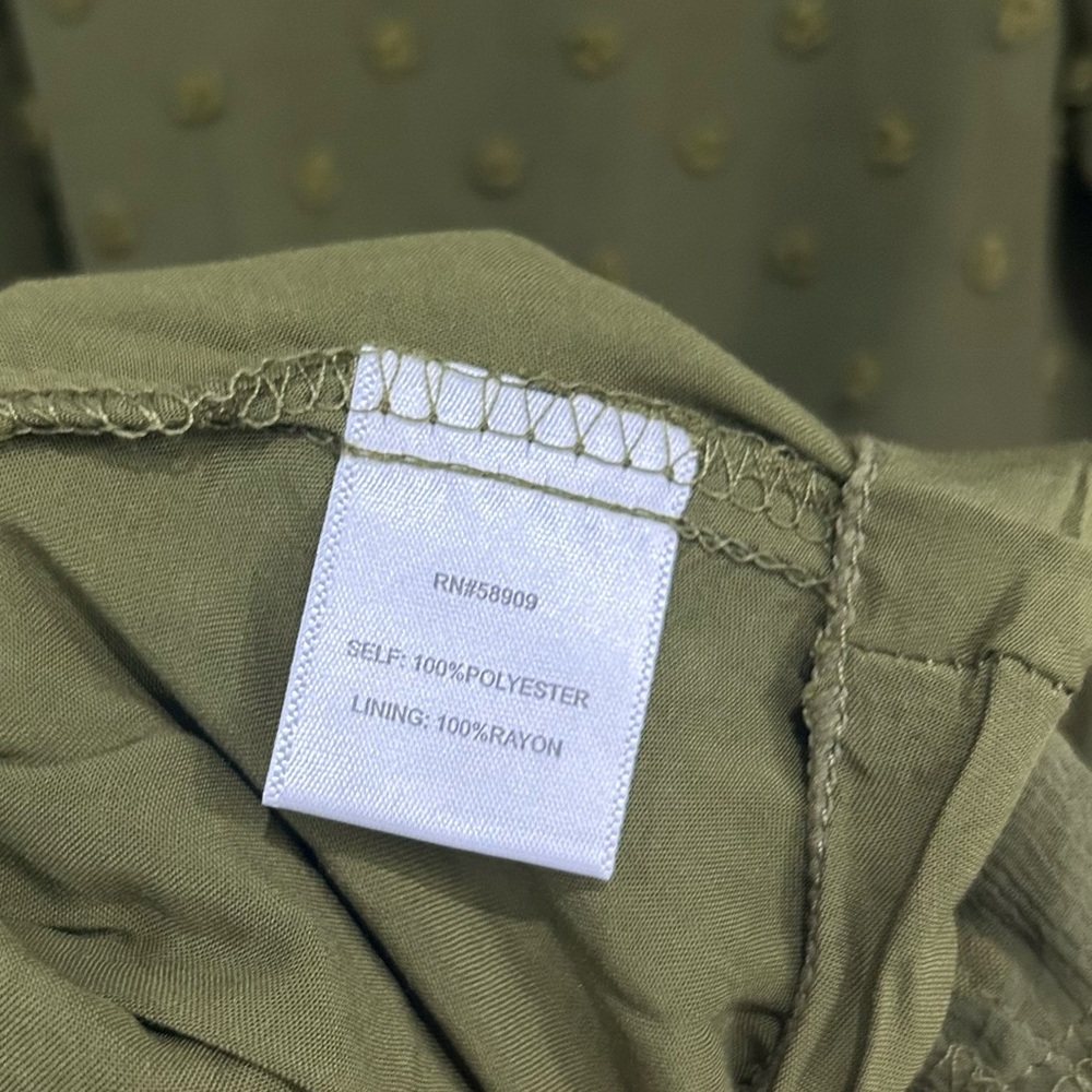 Chelsea & Violet Girls Olive Green Dot Dress - Picture 5 of 6